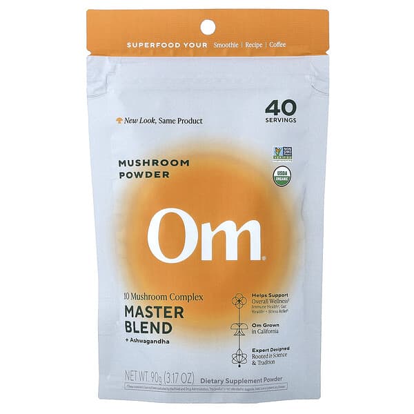 Mushroom Powder, Master Blend + Ashwagandha, 3.17 oz (90 g)