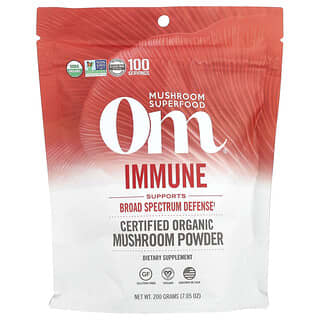 Om Mushrooms, Zertifiziertes Bio-Pilzpulver, immun, 200 g (7,05 oz.)