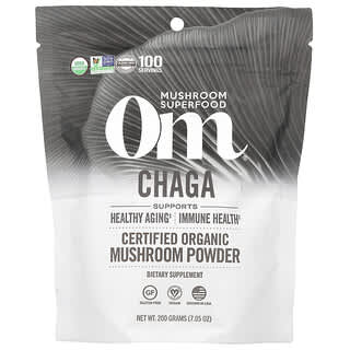 Om Mushrooms, Chaga, Mistura em Pó de Cogumelos Orgânicos Certificados, 200 g (7,05 oz)