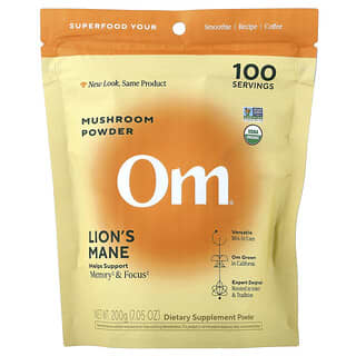 Om Mushrooms, Mushroom Powder, Lion's Mane, 7.05 oz ( 200 g)