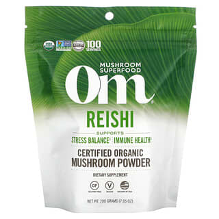 Om Mushrooms, Poudre de champignons certifiés biologiques, Reishi, 200 g