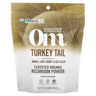 Om Mushrooms, Turkey Tail, сертифицированный органический грибной порошок, 200 г (7,05 унции)