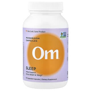 Om Mushrooms, Sommeil, Propulsé par Reishi avec du GABA, de la L-théanine et de la mélatonine, 90 capsules végétales