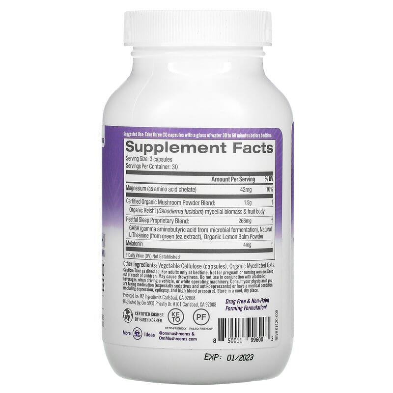 Sleep, Powered by Reishi with GABA, L-Theanine & Melatonin, 90 Vegetable Capsules
