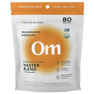 Om Mushrooms, Master Blend, Certified Organic Mushroom Powder + Botanicals, 6.34 oz (180 g)