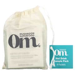 Om Mushrooms, Hot Drink Sample Pack, Hot Chocolate, Matcha Latte, Coffee, Coffee Latte, 4 Packets
