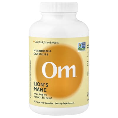 Om Mushrooms, Hericium, 180 Vegetarian Capsules (666 mg per capsule)