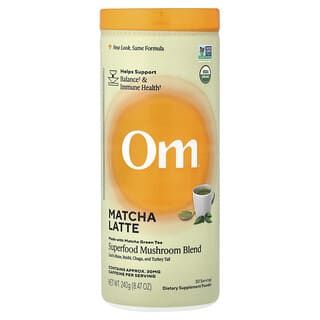Om Mushrooms, Superfood Mushroom Blend, Matcha Latte , 8.47 oz (240 g)