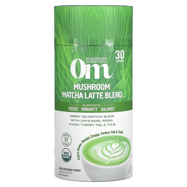 Om Mushrooms, キノコ入り抹茶ラテブレンド、240g（8.47オンス）