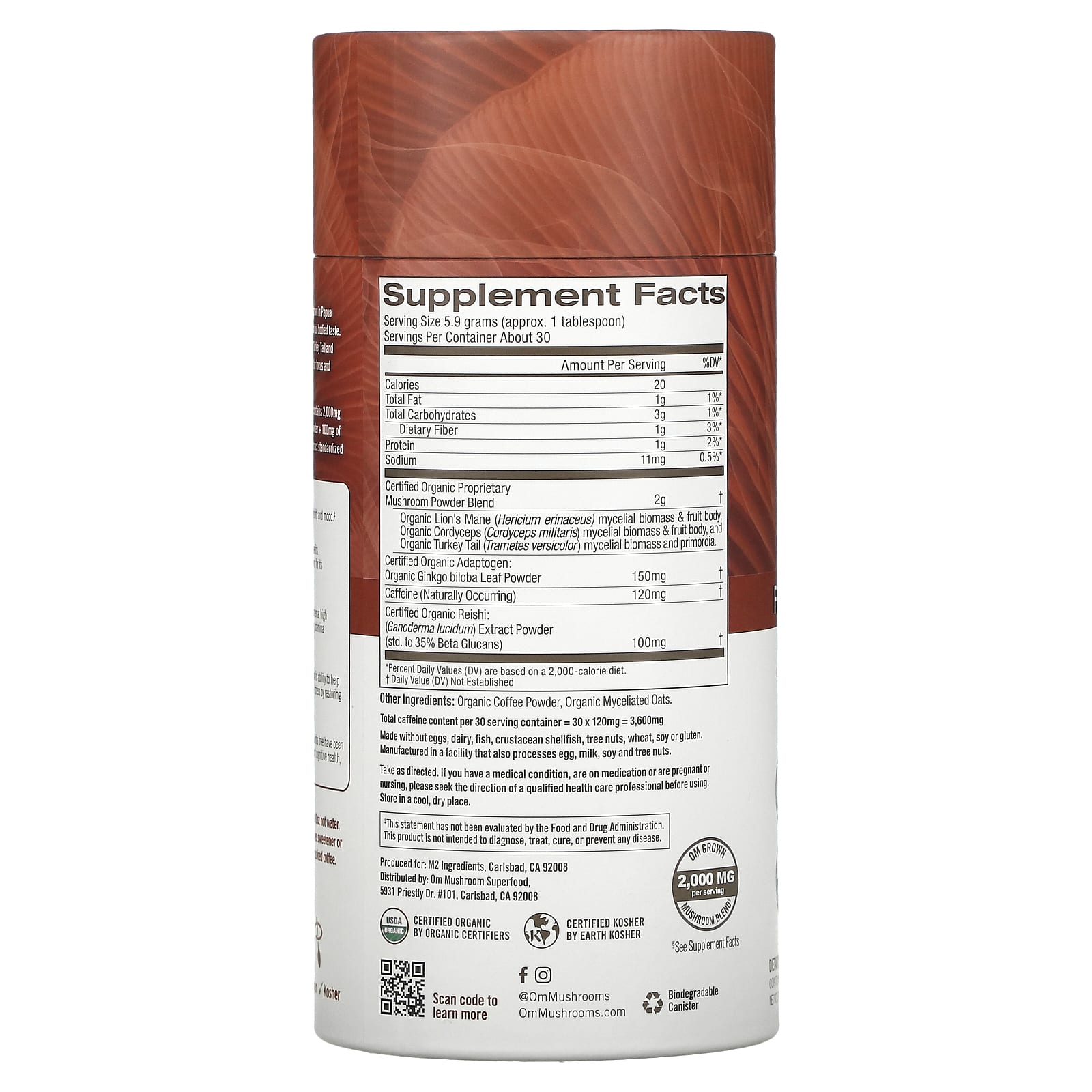 Om Mushrooms, Mushroom Coffee Blend, 6.24 oz (177 g)