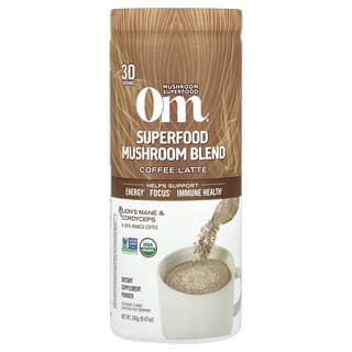 Om Mushrooms, Superfood Mushroom Blend, Coffee Latte, 8.47 oz (240 g)