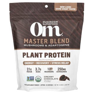 Om Mushrooms, Master Blend, Proteína vegetal, Chocolate cremoso, 546 g (1,2 lb)