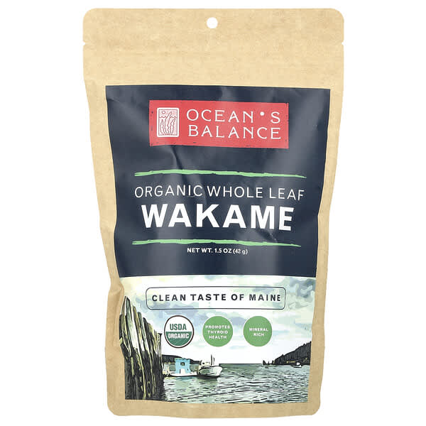 Ocean's Balance, Wakame Orgânico de Folhas Inteiras, 42 g (1,5 oz)