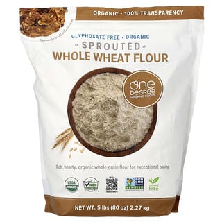 One Degree Organic Foods‏, دقيق القمح الكامل المورق العضوي ، 5 أرطال (2.27 كجم)