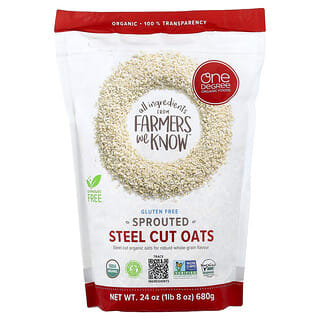 One Degree Organic Foods‏, شوفان عضوي مقطّع بالصلب ، 24 أونصة (680 جم)