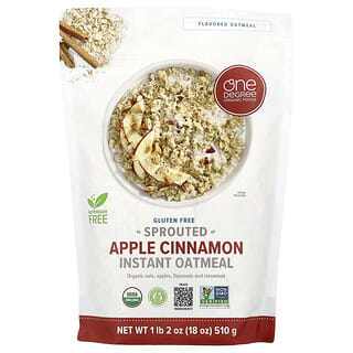 One Degree Organic Foods, Proklijala instant zobena kaša, jabuka i cimet, 510 g