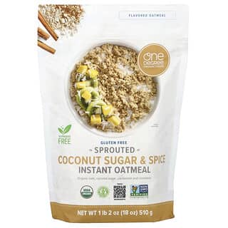 One Degree Organic Foods, Sprouted Instant Oatmeal, Coconut Sugar & Spice, 18 oz (510 g)