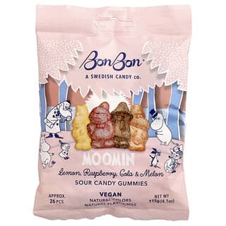 BonBon‏, Moomin، علكات الحلوى الحامضة، الليمون، توت العليق، الكولا، البطيخ، 4.1 أونصة (115 جم)