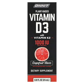 Onnit, Vitamine D3 à base de plantes avec vitamine K2, pamplemousse, 1000 UI, 24 ml