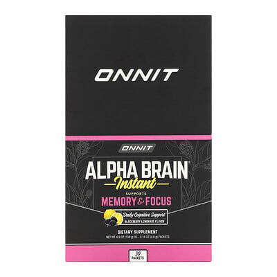 Onnit, Alpha BRAIN® Instant Powder, Blackberry Lemonade Flavor, 30 Packets, 0.16 oz (4.6 g) Each