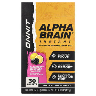 Onnit, AlphaBRAIN Instant, Memory & Focus, Blackberry Lemonade, 30 Packets, 0.16 oz (4.6 g) Each