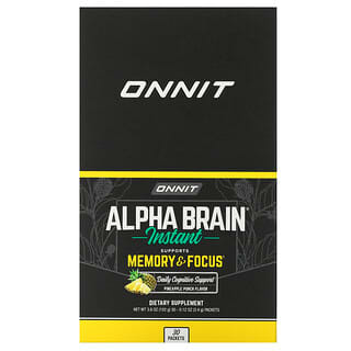 Onnit, Alpha Brain, Instant, Pineapple Punch, 30 Packets, 0.12 oz (3.4 g) Each