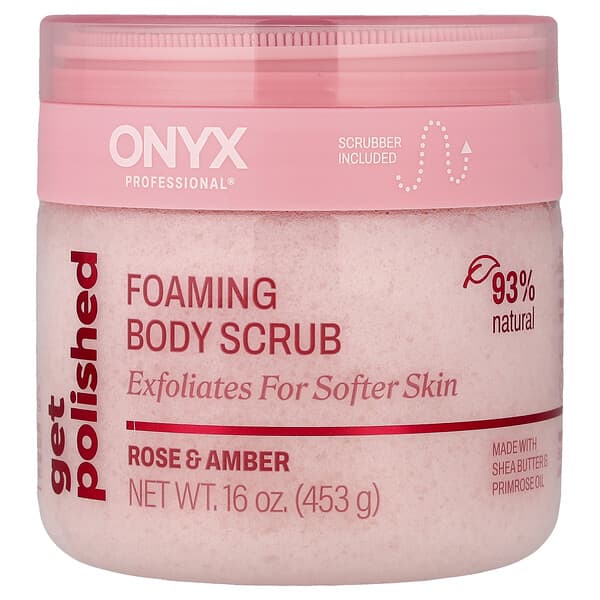 Onyx Professional, 겟 폴리시, 포밍 바디 스크럽, 장미 & 앰버, 453g(16oz)
