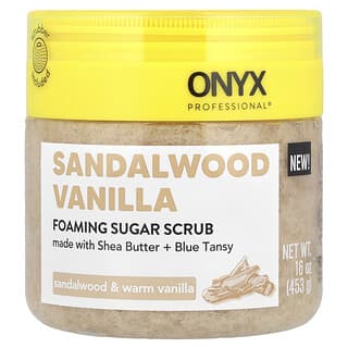 Onyx Professional, Vanilka ze santalového dřeva, pěnivý cukrový peeling, santalové dřevo a teplá vanilka, 16 oz (453 g)