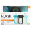 Nursh，硅胶袋瓶，3 个月以上，中号，3 瓶，每瓶 8 盎司（236 毫升）