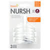 Nursh, 100% Silicone Nipples, 0 months+, Slow Flow, 3 Nipples