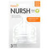 Nursh, силиконовые соски, среднего размера, от 3 месяцев`` 3 соски