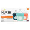 Nursh（ナーシュ）、シリコンパウチボトル、新生児から、低速、3本、各118ml（4オンス）