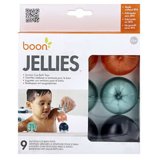 Boon, Gelatinas, Juguetes de baño con ventosa, 12M +`` 9 piezas  