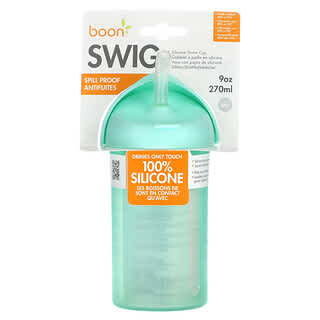 Boon, Swig, Vaso con sorbete de silicona, A partir de 6 meses, Menta`` 270 ml (9 oz)