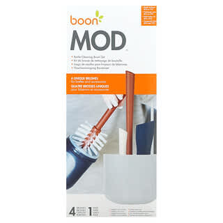 Boon, Mod, Bottle Cleaning Brush Set, 4 Brushes & 1 Vase