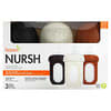 Nursh, Silicone Pouch Bottle, Medium, 3 Months +, 3 Bottles, 8 oz (236 ml) Each