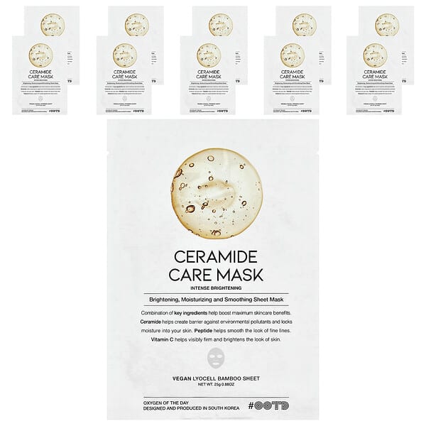 OOTD, 세라마이드 케어 뷰티 마스크, 10매, 개당 25g(0.88oz)