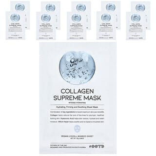 OOTD, Mascarilla de belleza con colágeno supremo, 10 láminas, 25 g (0,88 oz) cada una