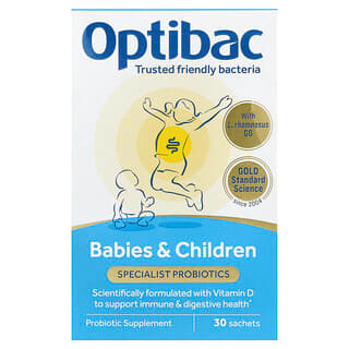 Optibac, Специализированные пробиотики, для младенцев и детей, без вкуса, 30 пакетиков