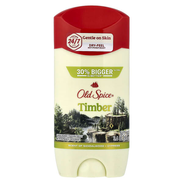 Old Spice, 땀 억제제/데오드란트, 목재, 96g(3.4oz)