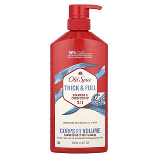 Old Spice, Champú y acondicionador 2 en 1, Densidad y volumen, Minerales de aguas profundas, 650 ml (21,9 oz. líq.)