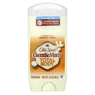 Old Spice, Gentle Man's Total Body, Desodorante en barra, Sin aluminio, Vainilla y karité, 85 g (3 oz)