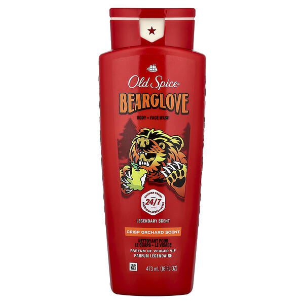 Old Spice, 베어글러브, 바디 + 페이스 워시, 크리스프 오차드 , 473ml(16fl oz)