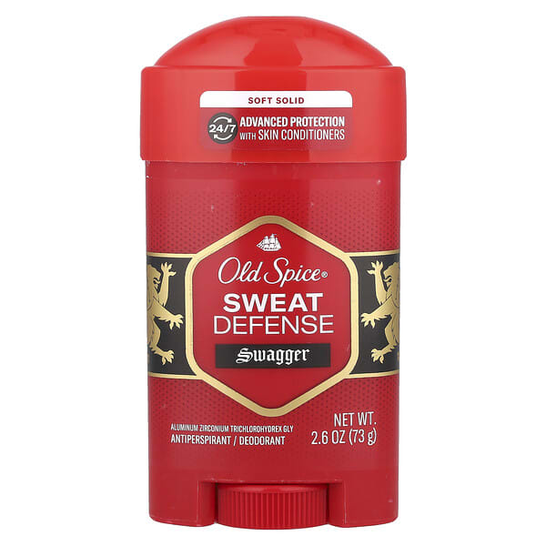 Old Spice, Sweat Defense 땀 억제 데오드란트, Soft Solid, Stronger Swagger, 2.6 oz (73 g)