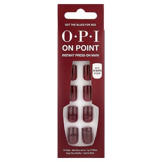 OPI, On Point, Manicura de presión instantánea, Longitud corta, Got The Blues For Red, Kit de 27 piezas