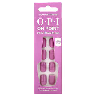 OPI, On Point, Manicura de presión instantánea instantánea, Longitud corta, Lavanda de la suerte, Kit de 27 piezas