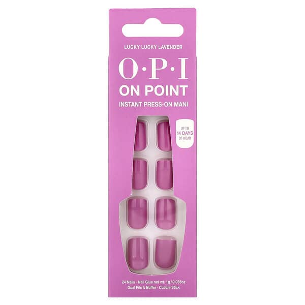 OPI‏, On Point ، مانيكير بالضغط الفوري ، قصير الطول ، Lucky Lucky Lavender ، مجموعة مكونة من 27 قطعة