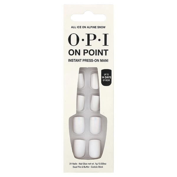 OPI, On Point，即時貼片美甲，短款，冰雪阿爾卑斯，27 件套