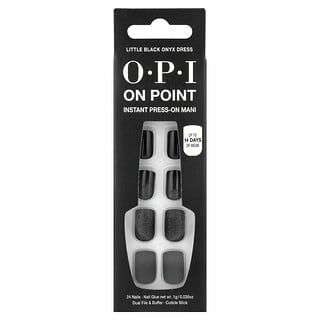 OPI, On Point, Manicura de presión instantánea, Longitud corta, Little Black Onyx Dress, Kit de 27 piezas
