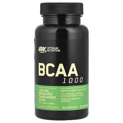 Optimum Nutrition, Branched Chain Amino Acids 1000, 60 Capsules (500 mg per capsule)